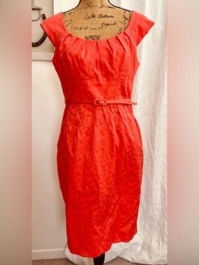 CLEO Sherbet Orange Sheath Wiggle Dress Size 12